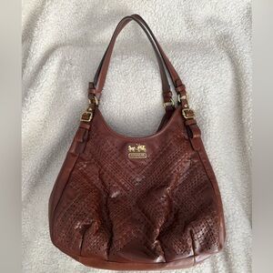 Coach Rich Brown Leather Shoulder Bag